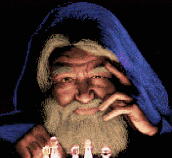 Wizard playing chess