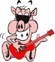 Pig playing guitar