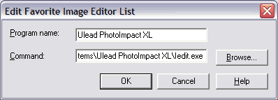 Selecting the image editor